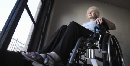 Elder woman in wheelchair