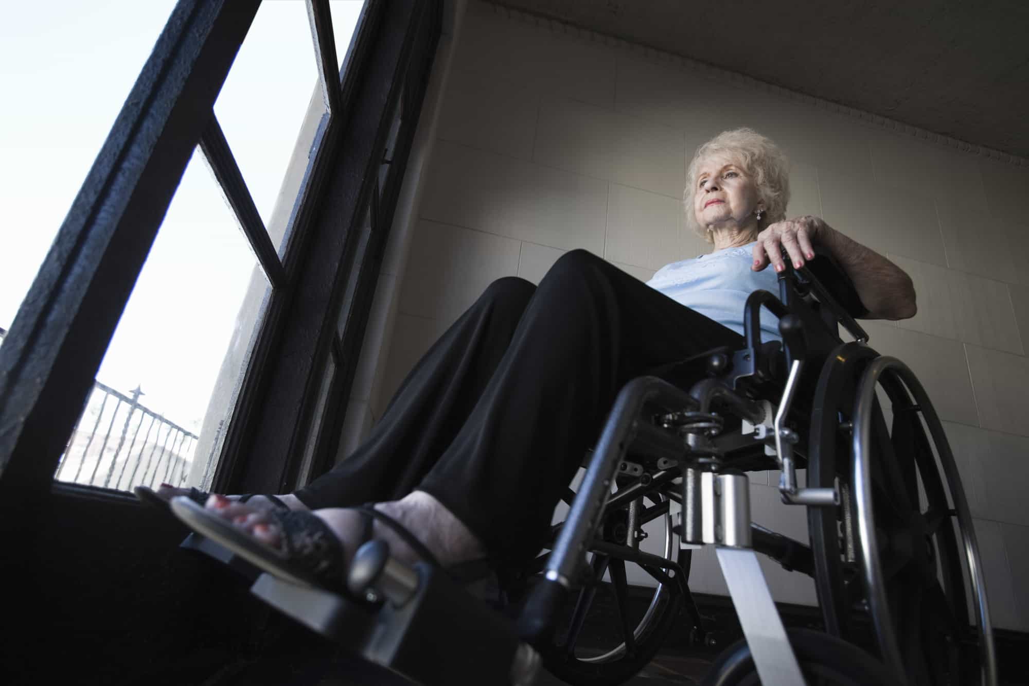 Elder woman in wheelchair