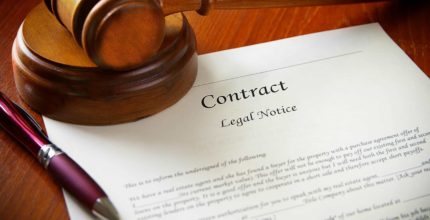 Legal gavel and contract